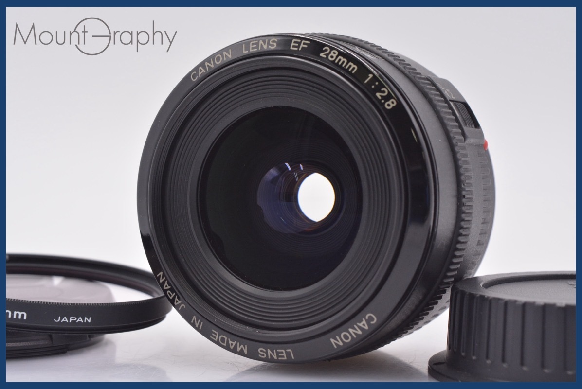 【美品・動作保証】 キヤノン Canon EF 28mm F2.8 前後キャップ&レンズフィルター付 同梱無料 #am3463