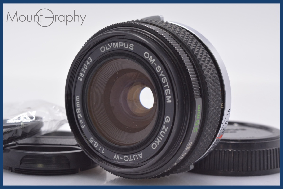 【動作保証】 オリンパス Olympus OM-SYSTEM G.ZUIKO AUTO-W 28mm F3.5 前後キャップ&レンズフィルター付 同梱無料 #yk5970