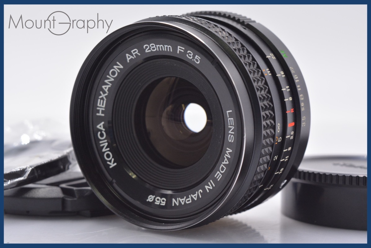 【動作保証】 コニカ Konica HEXANON AR 28mm F3.5 前後キャップ&レンズフィルター付 同梱無料 #yk5995