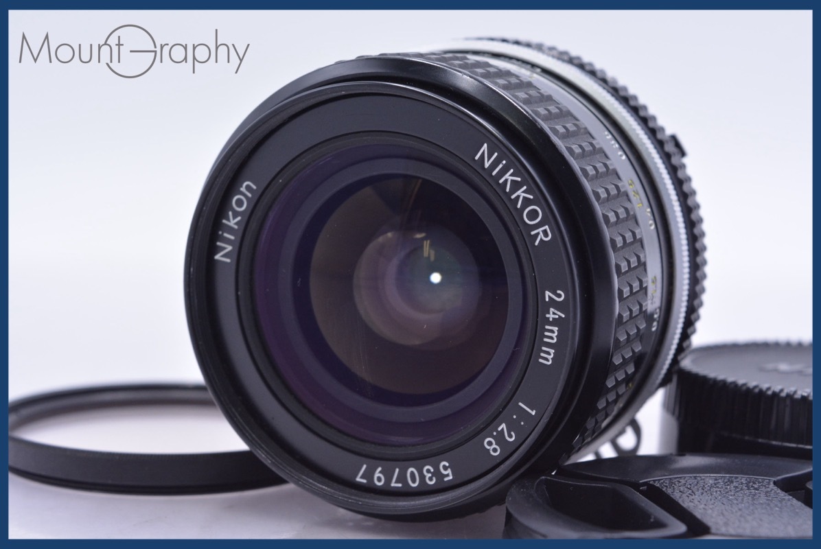 【動作保証】 ニコン Nikon NIKKOR 24mm F2.8 Ai 前後キャップ&レンズフィルター付 同梱無料 #am3663