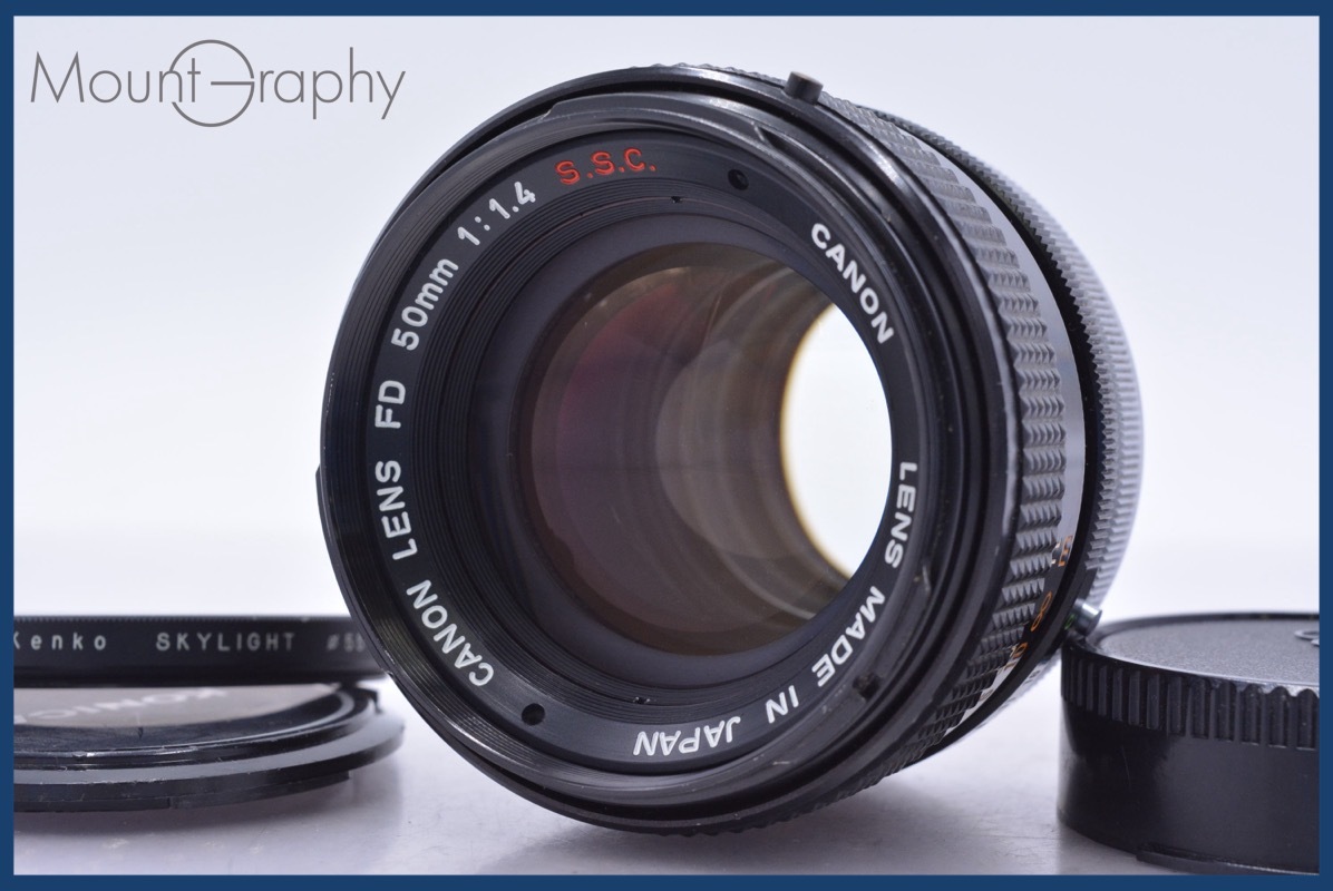 【動作保証】 キヤノン Canon FD 50mm F1.4 S.S.C. 前後キャップ&レンズフィルター付 同梱無料 #am3928