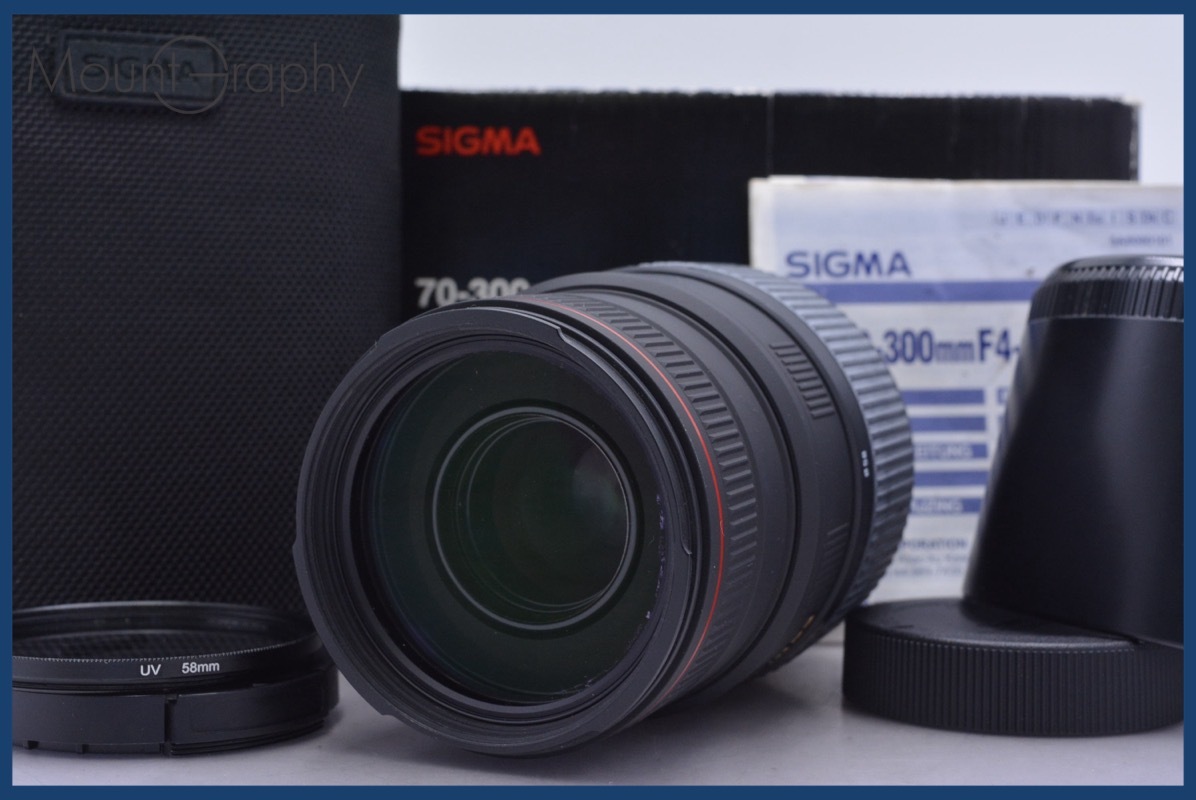 【動作保証】 シグマ SIGMA 70-300mm F4-5.6 APO DG 元箱、前後キャップ、レンズフィルター、フード他 ペンタックスK用(AF) #am4102