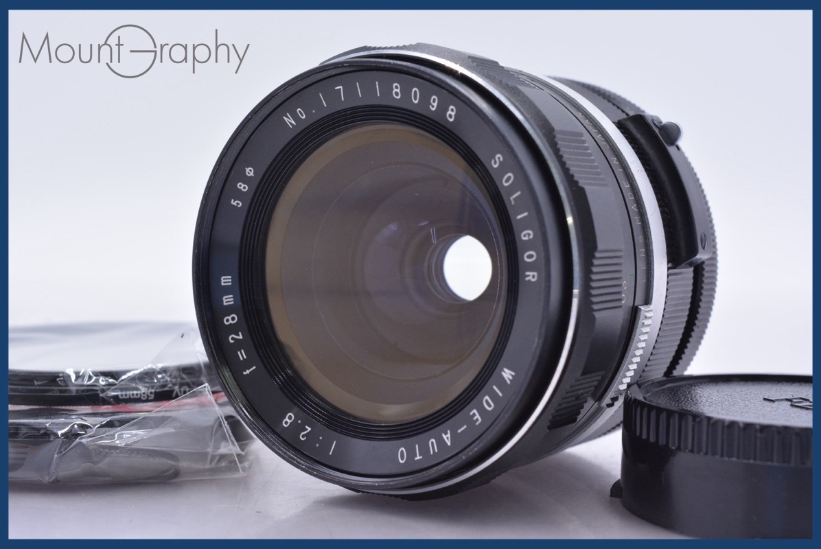 【動作保証】 ソリゴール SOLIGOR WIDE-AUTO 28mm F2.8 前後キャップ&レンズフィルター付 同梱無料 #am4255