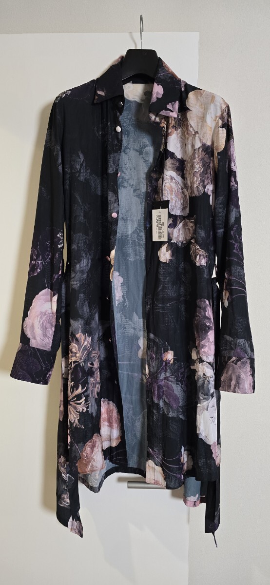 kiryuyrik Vintage Flora Flare Shirt ブラック 花柄 長袖シャツ
