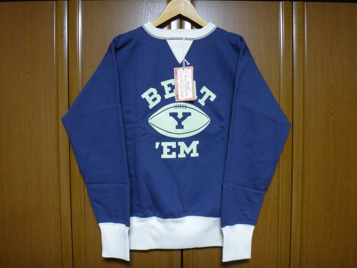 FREEWHEELERS フリーホイーラーズ SWEAT SHIRT スウエットシャツ「BEAT 'EM」size42 OLD NAVY×DRY CREAMオールドネイビー×ドライクリーム