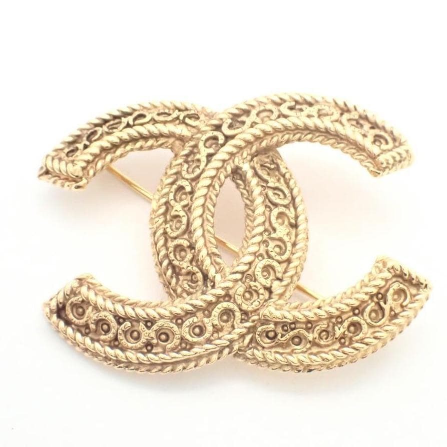 CHANEL シャネル ココマーク ブローチ ゴールド 箱付き ロゴ ピン ヴィンテージ アンティーク アクセサリー レディース 保存箱 レア 希少