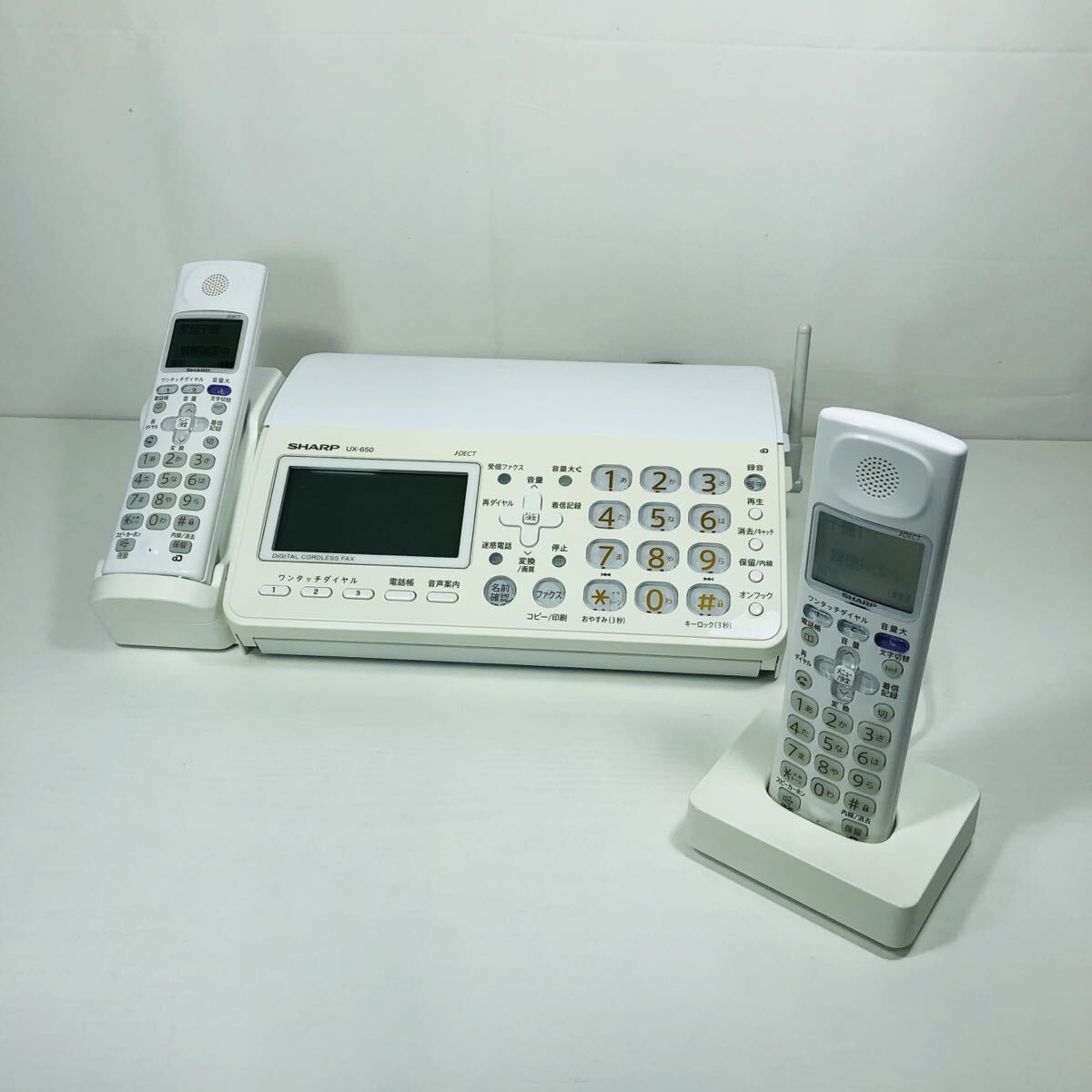 中古動作品 子機電池新品 シャープ デジタルコードレスFAX fappy(ファッピィ) UX-650CL UX-B650 JD-KS211V JD-KS210V FAX電話機