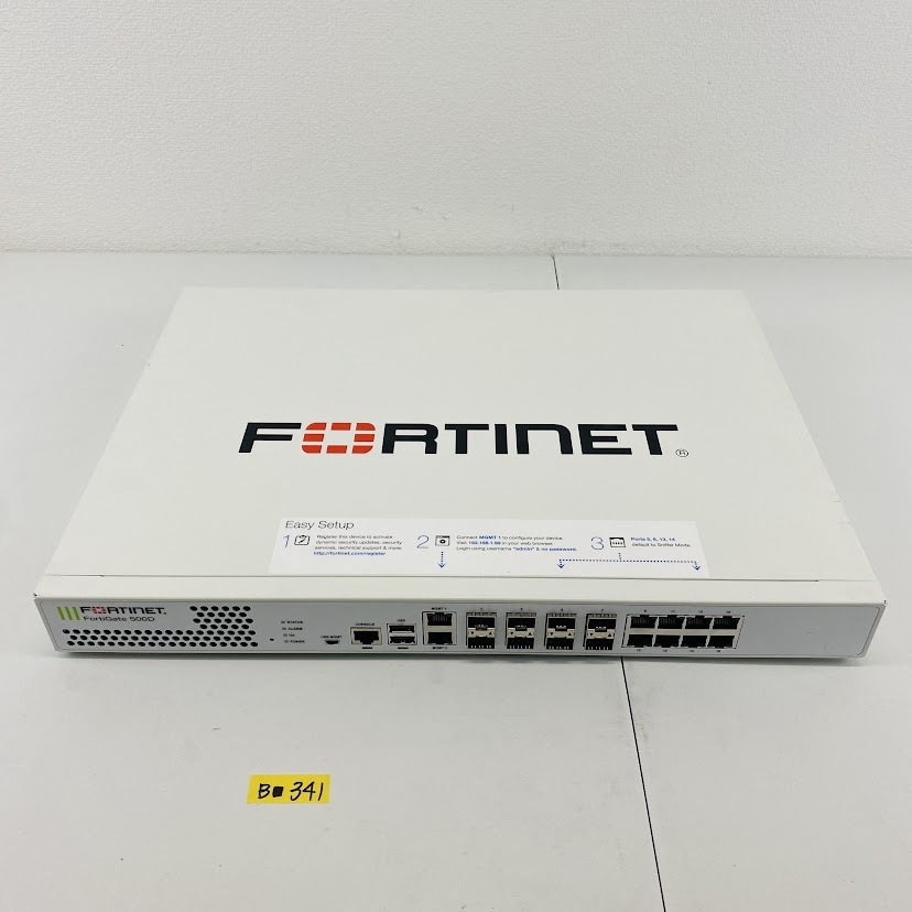 (ヤ)B■341【通電OK】Fortinet FG-500D FortiGate 次世代ファイヤーウォール FW UTM SFP 8基 ギガビット エンタープライズ 1U ネットワーク