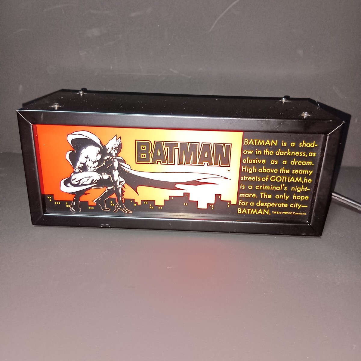 2/18B 【点灯OK】 きたがわ バットマン ON AIR LIGHT 約10m×23cm オンエアーライト BATMAN 昭和レトロ