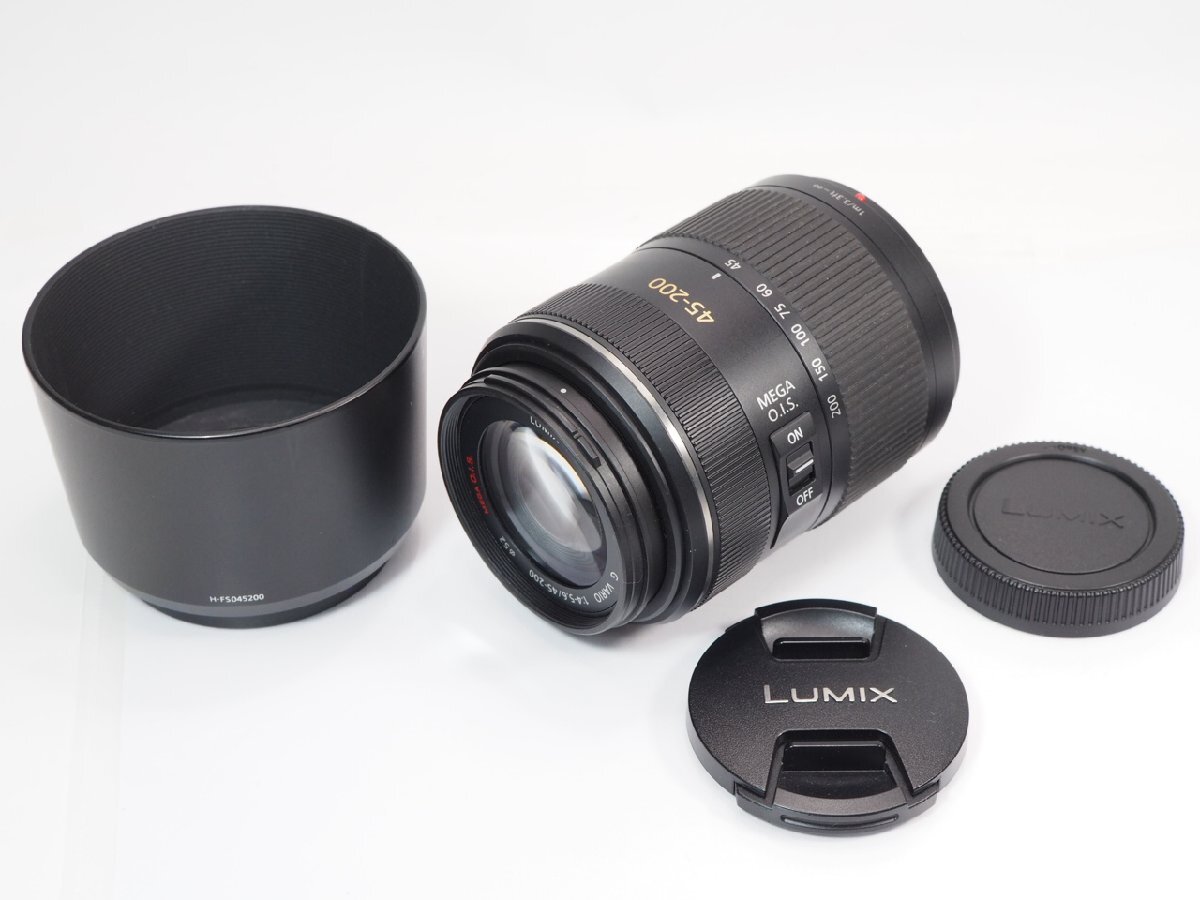【 訳あり 】Panasonic G VARIO 45-200mmF4-5.6 H-FS045200 フード付き レンズ パナソニック [管PN8280
