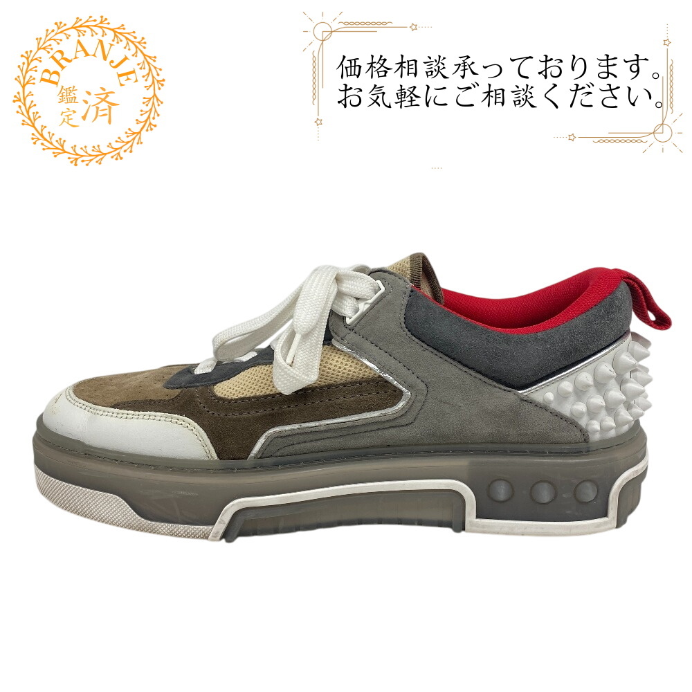 Christian Louboutin クリスチャンルブタン 27 アストロルビ スパイクスタッズ スニーカー グレー
