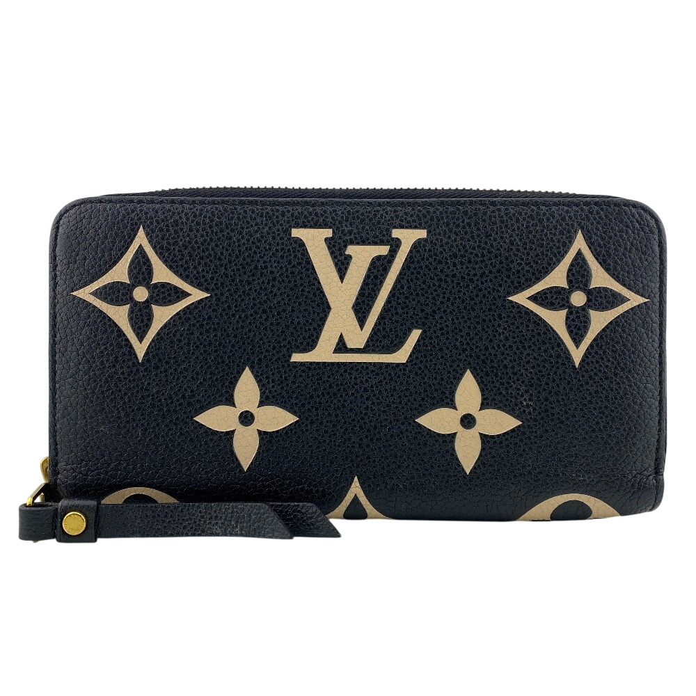 LOUIS VUITTON ルイヴィトン M80481 ジッピーウォレット モノグラムアンプラント レザー 長財布 ブラック