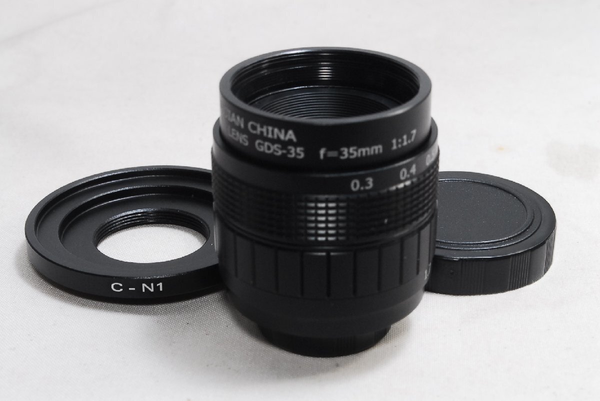 ★新品未使用品★Fujian CCTV 35mm F1.7 ブラック Nikon ニコン C-N1 ミラーレス Cマウントレンズ★マウントアダプター