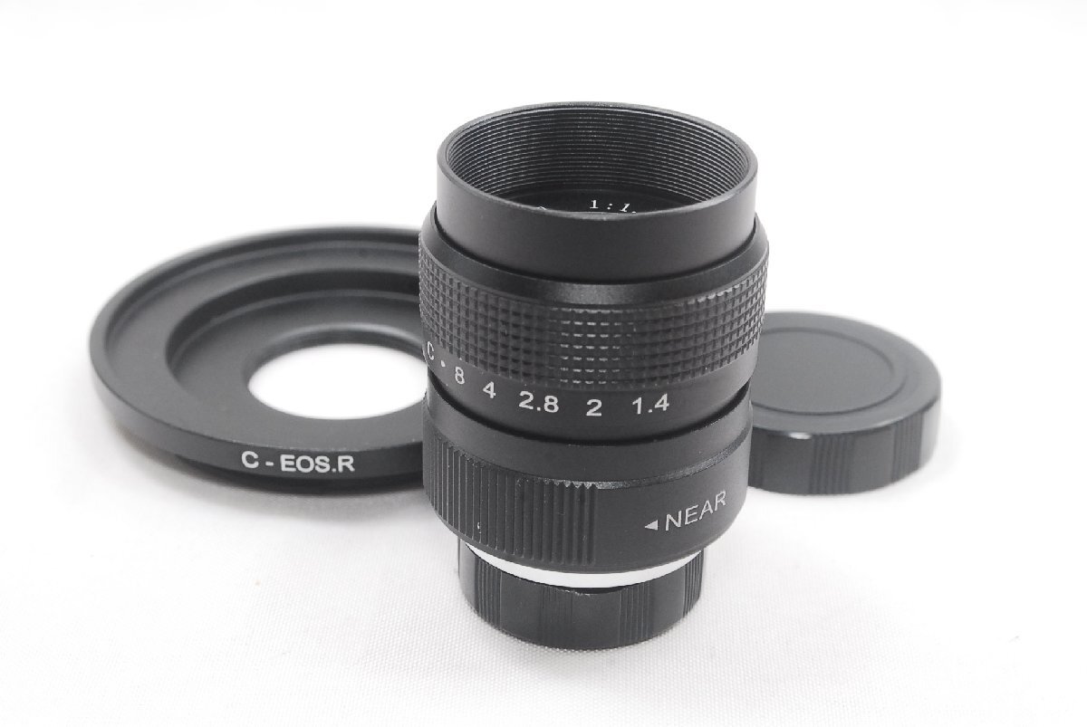 新品未使用品 Canon キャノン 25mm F1.4 C-EOS.R Cマウント レンズ BK Fujian CCTV ミラーレス マウントアダプター