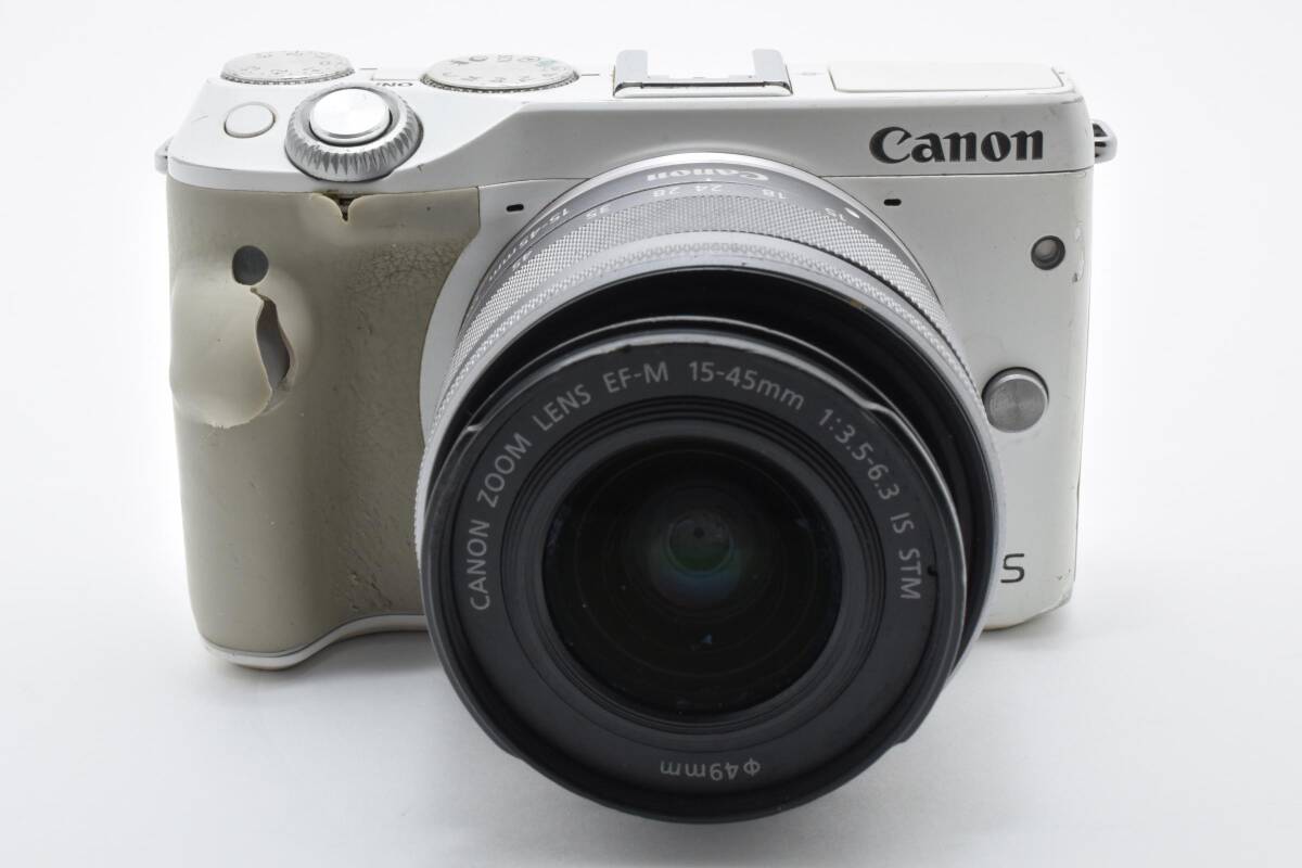 ★動作品★ Canon キヤノン EOS M3 ボディ ホワイト 15-45mm F3.5-6.3 IS STM レンズ付