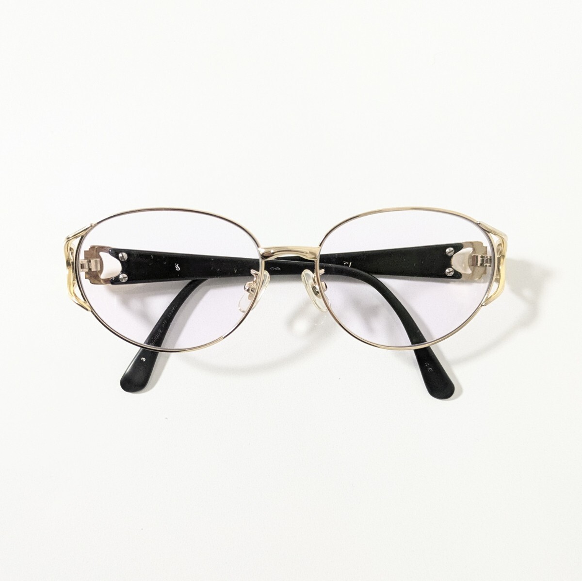 美品《 Yves Saint-Laurent 》イヴサンローラン　度入り眼鏡 メガネフレーム　ブラック×ゴールドカラー　YSL　日本製　