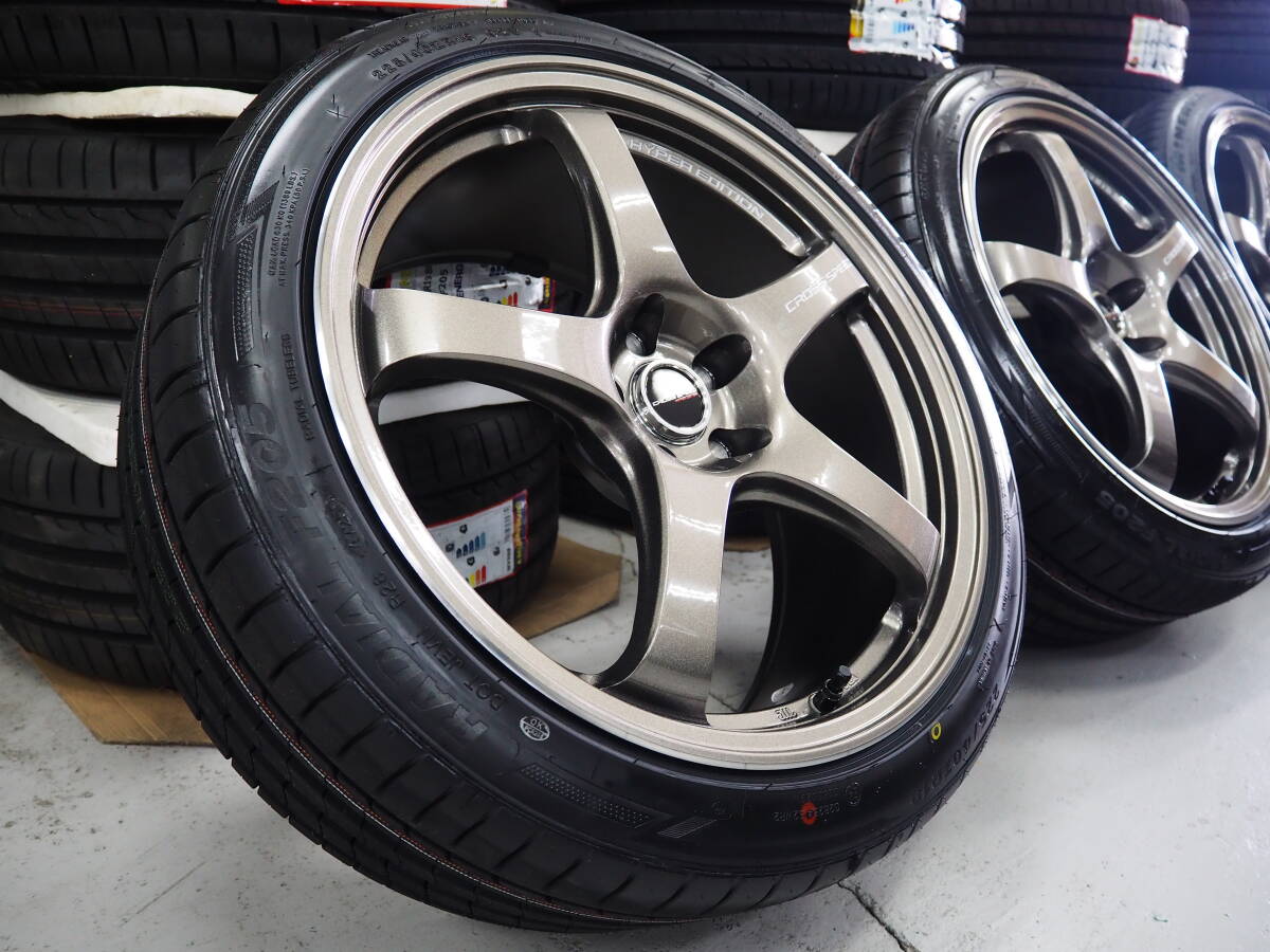 軽量 クロススピード CR5 18inch 5H100 8.5J+45 BR 輸入 225/40R18 86 BRZ プリウス カローラスポーツ