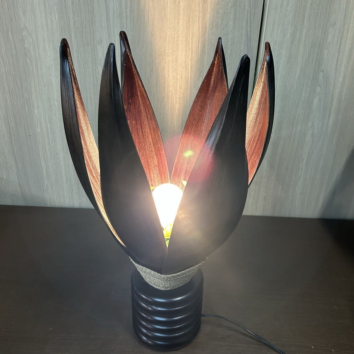 木製デザイン テーブルランプ 卓上照明 インテリア 電球なし 点灯確認済