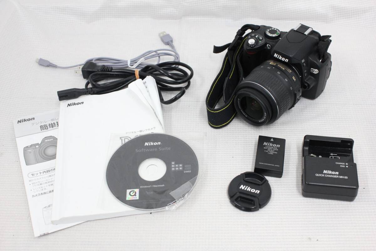 【返品保証】 【シャッター回数7867回】ニコン Nikon D60 DX AF-S NIKKOR 18-55mm F3.5-5.6 G VR デジタル一眼 e6368