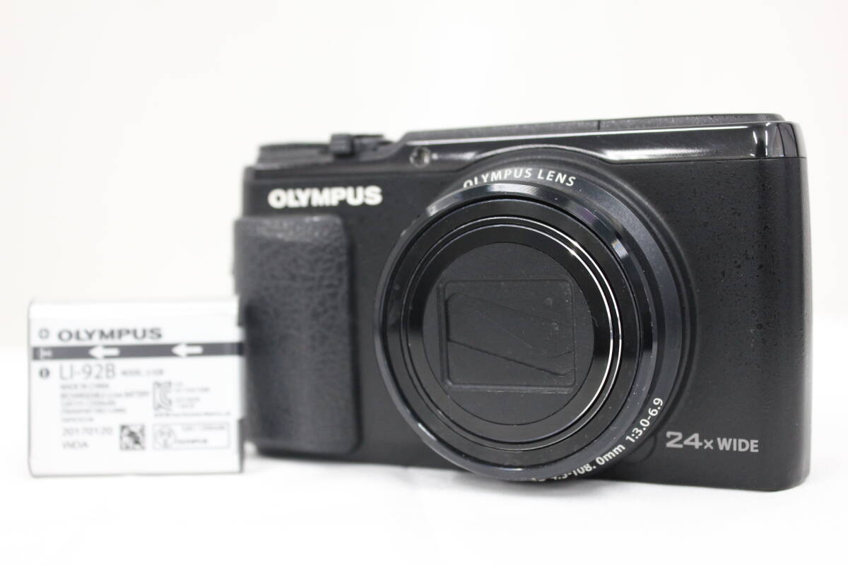 【返品保証】 オリンパス Olympus STYLUS SH-50 ブラック 24x バッテリー付き コンパクトデジタルカメラ e6437