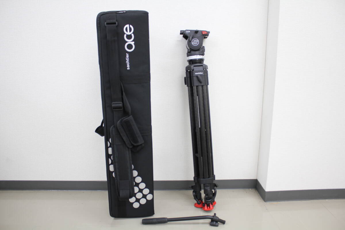 【返品保証】 Sachtler アルミ3段ビデオ三脚 システムACE L 75/2D MS ミッドスプレッダー + ビデオ雲台セット 1015 e6182