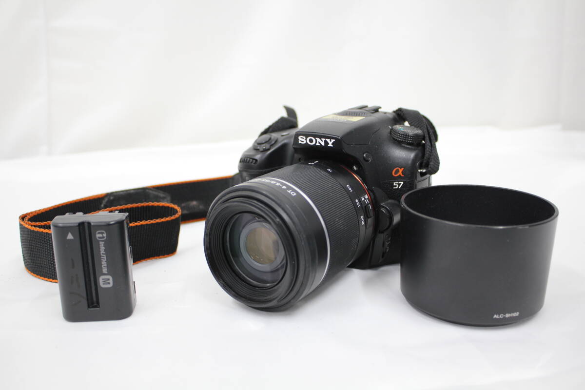 【返品保証】 ソニー Sony α57 SLT-A57 DT 55-200mm F4-5.6 SAM バッテリー付き デジタル一眼 e6202