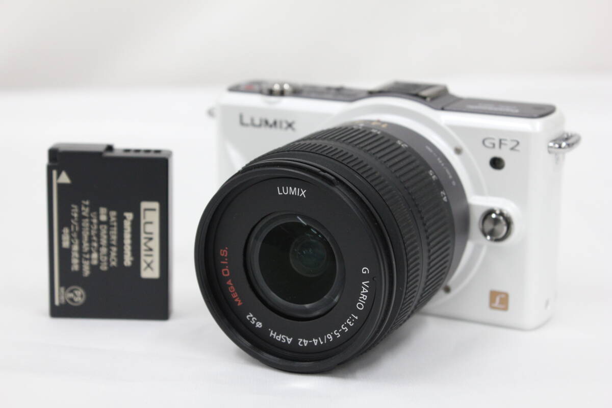 【返品保証】 パナソニック Panasonic Lumix DMC-GF2 Lumix G VARIO 14-42mm F3.5-5.6 ASPH MEGA O.I.S ミラーレス一眼 e6235