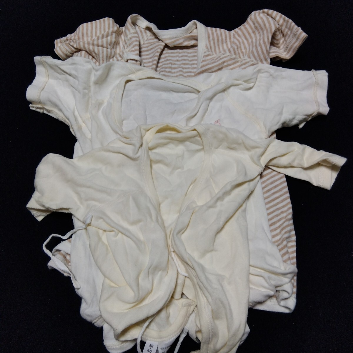 ベビー肌着 50-60 3枚セット コンビ肌着 短肌着 1枚 長肌着 2枚 新生児 ベビー服 肌着 60-5