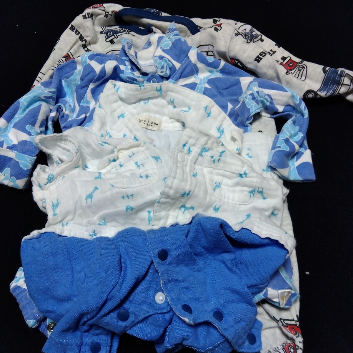 【送料無料】 ベビー服 80 3枚セット ロンパース 長袖 2枚 半袖 1枚 80-1