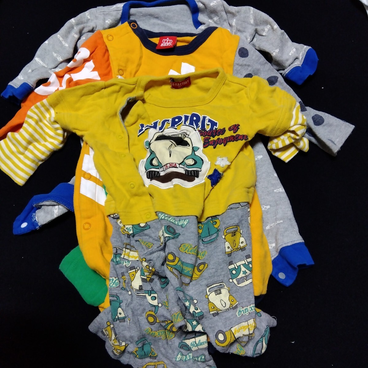 【送料無料】 ベビー服 80 3枚セット 長袖 3枚 厚手 ロンパース 80-2 男の子