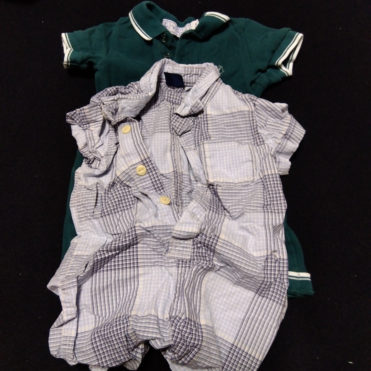 【送料無料】 ベビー服 70 2枚セット ロンパース 半袖 プチバトー PETIT BATEAU 70-2