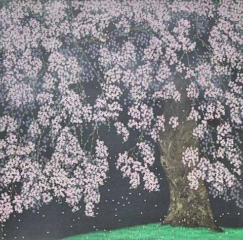 ■★中島千波 【桜花春宵】 2000年 リトグラフ 直筆サイン 印章有り エディション有り