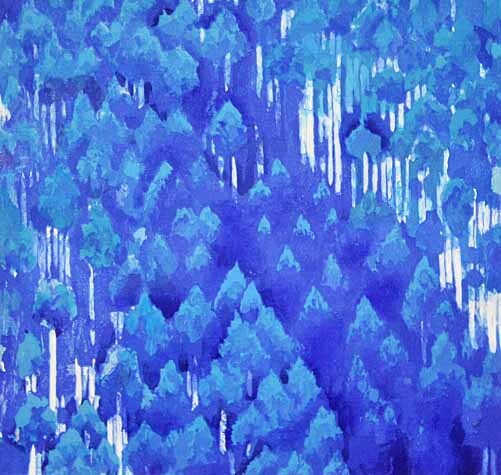 ■★東山魁夷 【青い峡】 遺珠刊行会 木版画 印章有り エディション有り 古径額シール