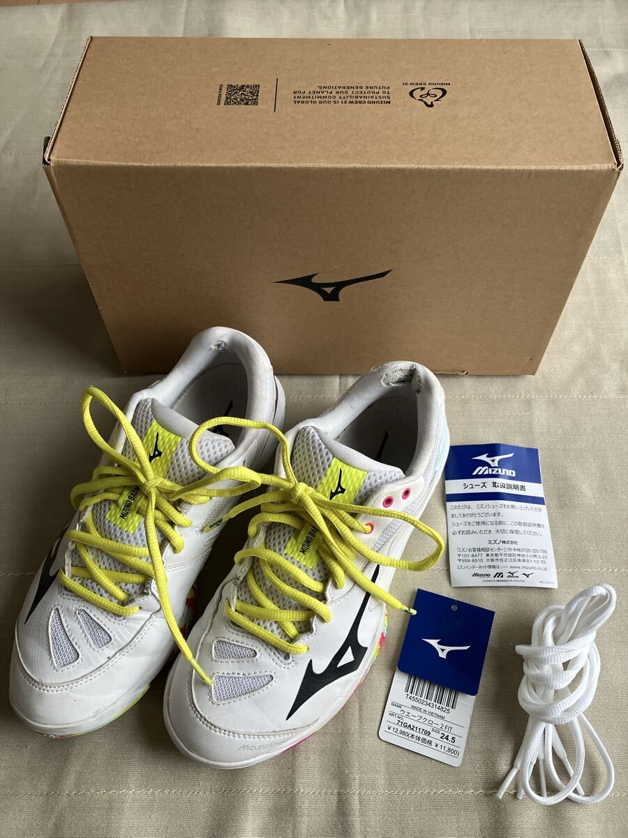 ★MIZUNO★ミズノ★バドミントンシューズ★ウェーブクロー★24.5センチ★訳あり
