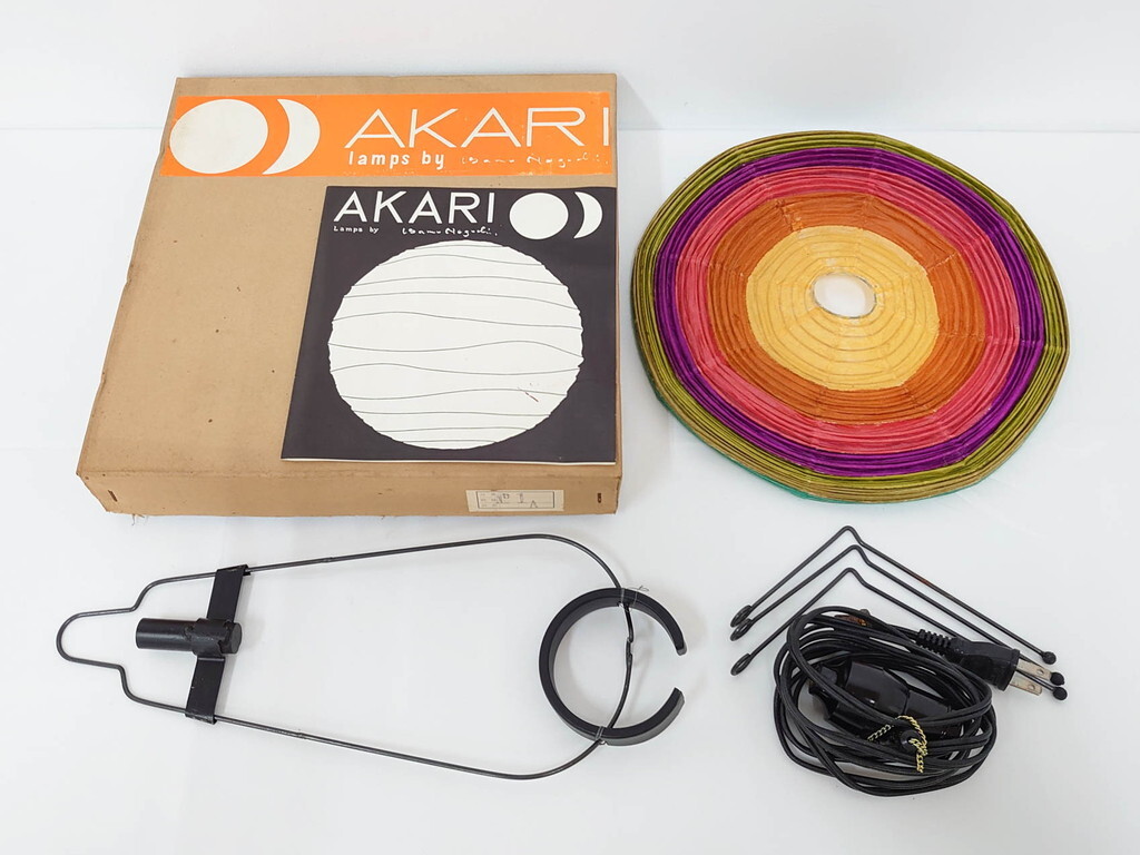 R-086658 ヴィンテージ イサム・ノグチ AKARI(アカリ) 1A 尾関次七商店製 テーブルスタンド 外箱付き(ビンテージ,照明,シェード)