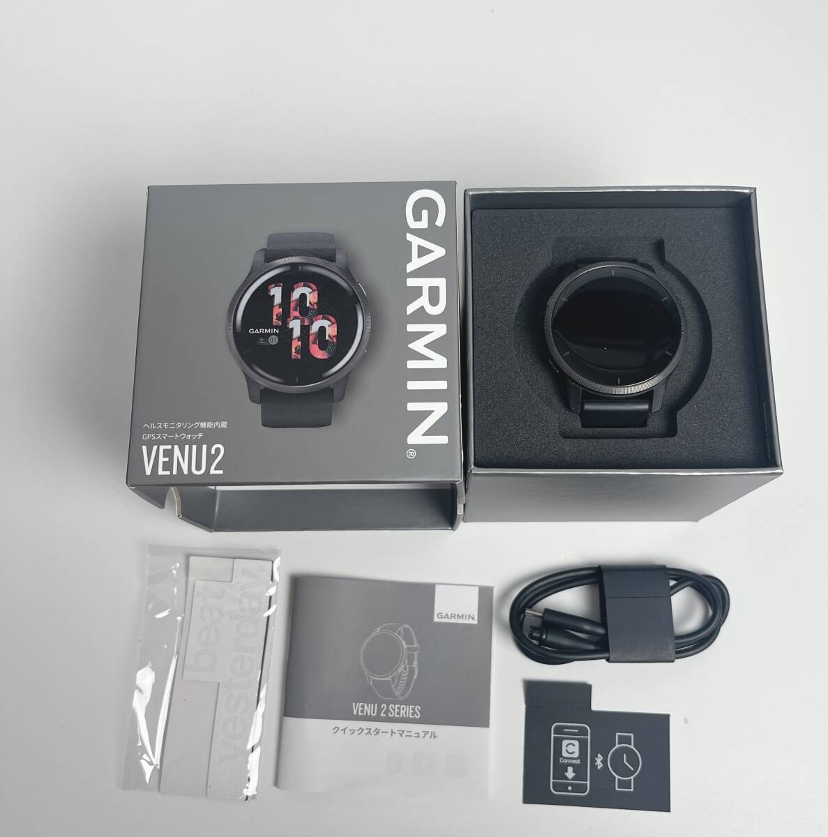 GARMIN　ガーミン　VENU2　ヴェニュー２　スマートウォッチ　ブラック　メンズ　GPS　腕時計