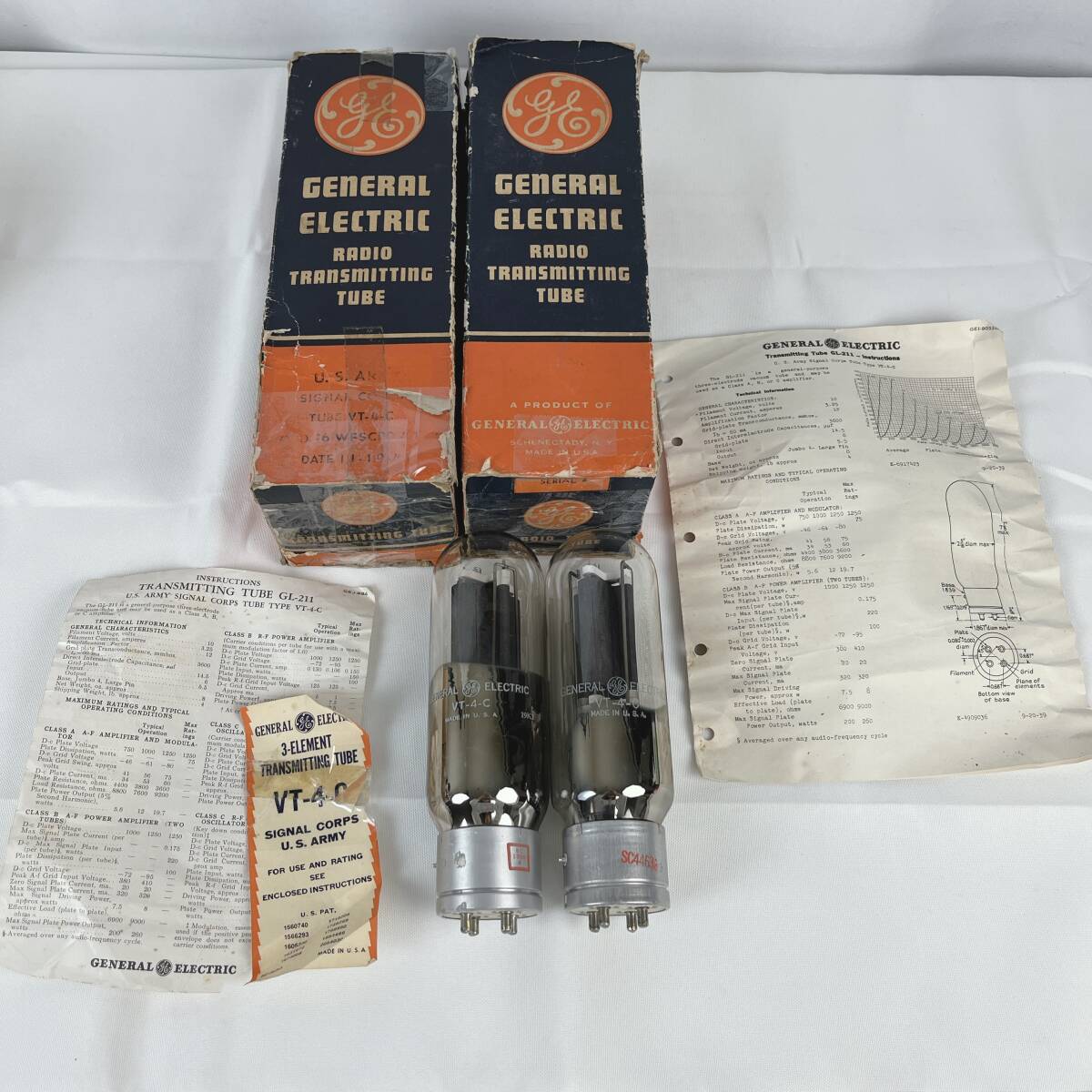 真空管　GE GENERAL ELECTRIC VT-4-C 2本