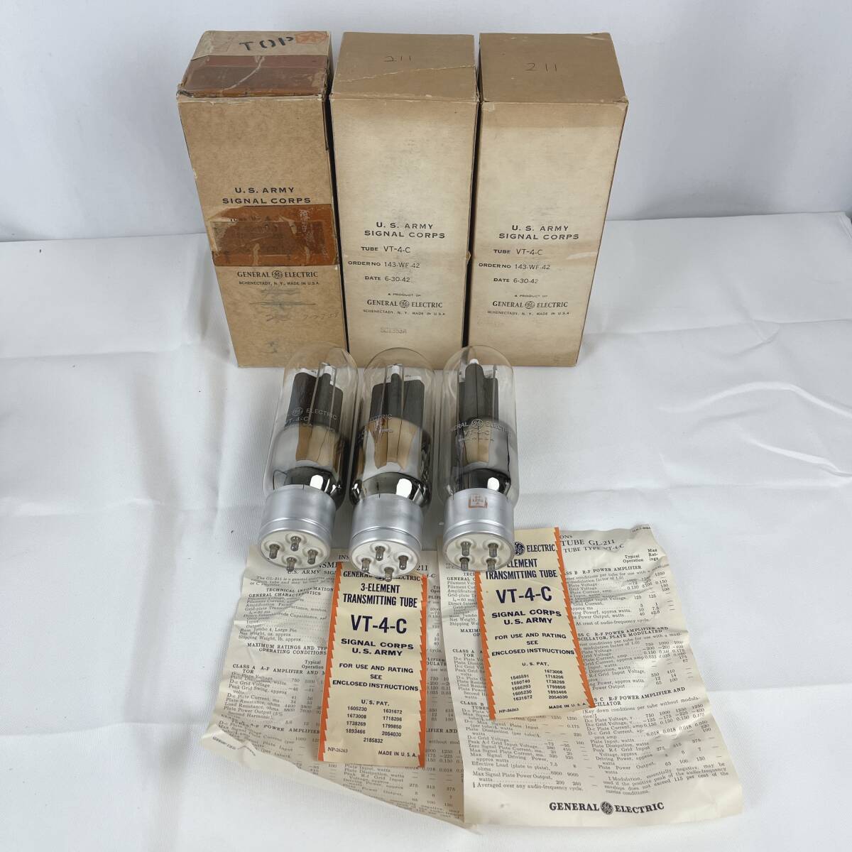 真空管　GE GENERAL ELECTRIC VT-4-C 3本