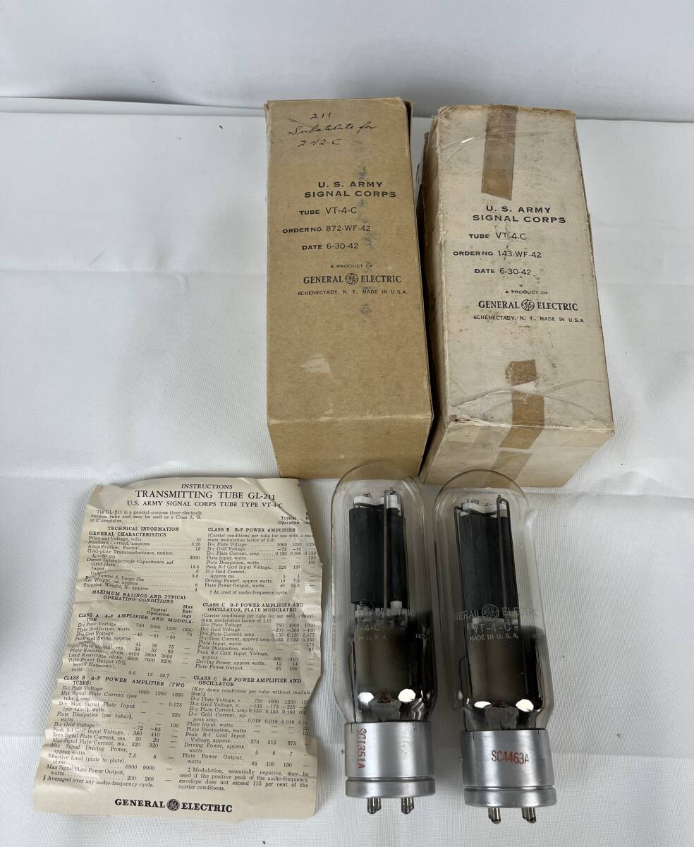 真空管　GE GENERAL ELECTRIC VT-4-C 2本.