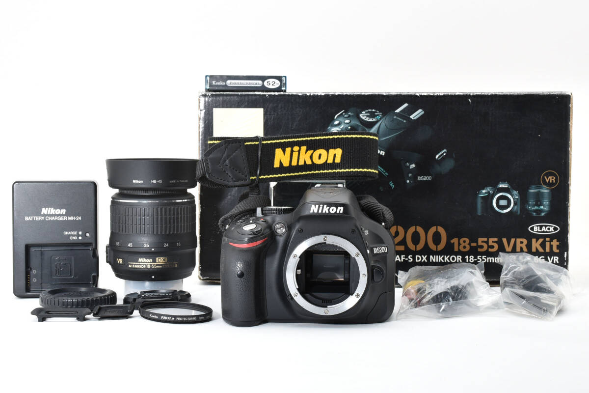 ★☆美品 Nikon D5200 AF-S DX NIKKOR 18-55mm 1:3.5-5.6 G VR デジタル一眼レフカメラ #975☆★