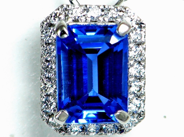 【宝石屋本舗】1.090ct　良質天然タンザナイト　ダイヤモンド　PT950　ペンダントネックレス（宝石鑑別書付）
