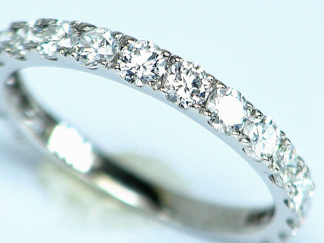 【宝石屋本舗】1.00ct　上質天然ダイヤモンド　グラデーションタイプ　PT950　エタニティリング
