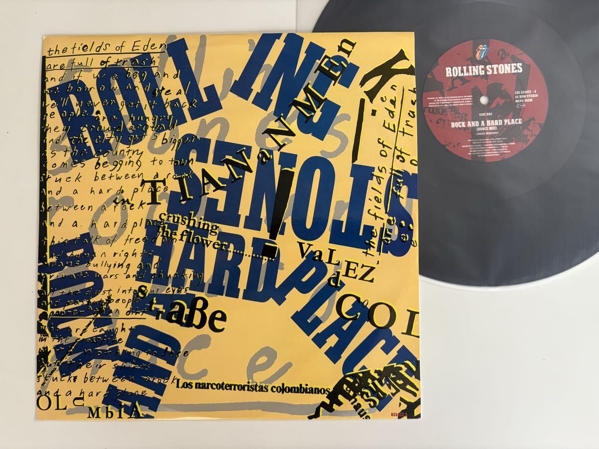 【美盤美品UK盤】ROLLING STONES / Rock And A Hard Place(Dance Mix/Oh-Oh Hard Dub Mix)/Cook Cook Blues '12 CBS 655422-8 89年盤