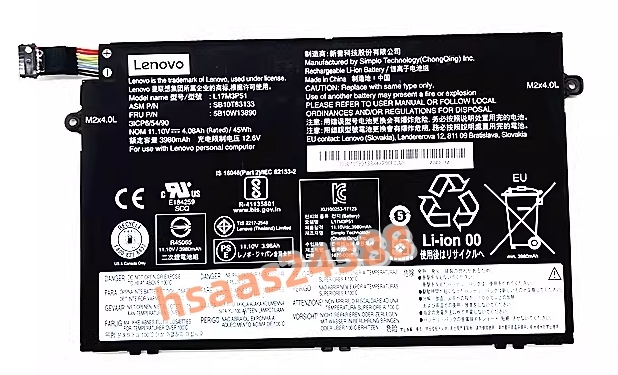新品　Lenovo ThinkPad E580 E585 E590 R480 R580 Seriesバッテリー L17M3P51 01AV445 01AV446 01AV447電池パック交換 単品