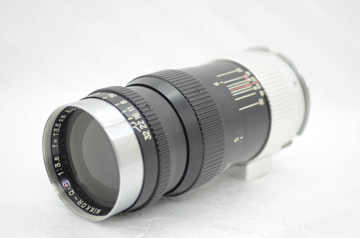【希少　Leica Mマウント】美品 ニコン Nikon NIKKOR-Q C 13.5cm F3.5 Nipponkogaku前キャップ付きレンズ