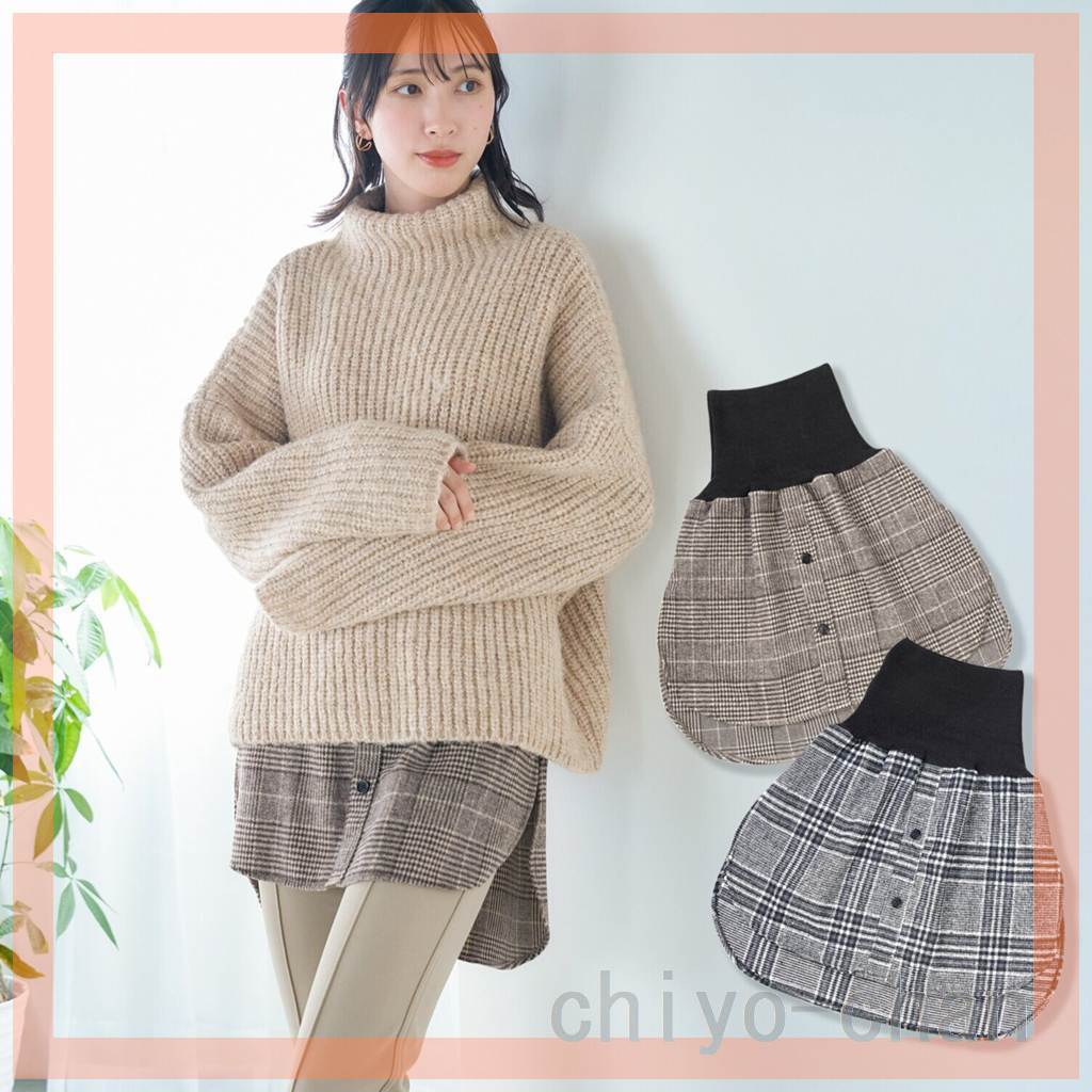 31-803421003　はくだけサッと体型カバー パチッ！と対策 まるで重ね着 おしりカバー２色セット　S-M チェック　