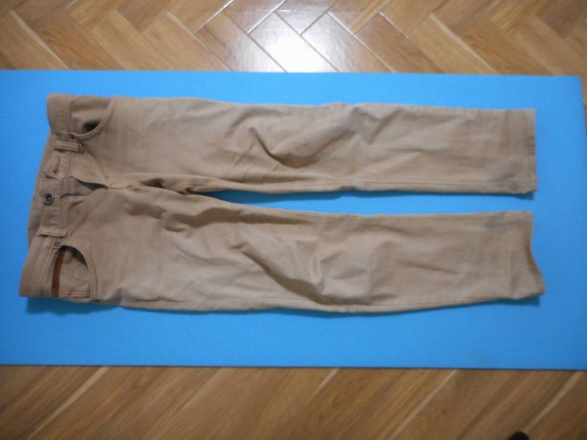 EDWIN　EXS403　ウェスト84cm位　股下80cm　ベージュ色　28サイズ　レターパック(￥600)可　USED　(検)Levi's501