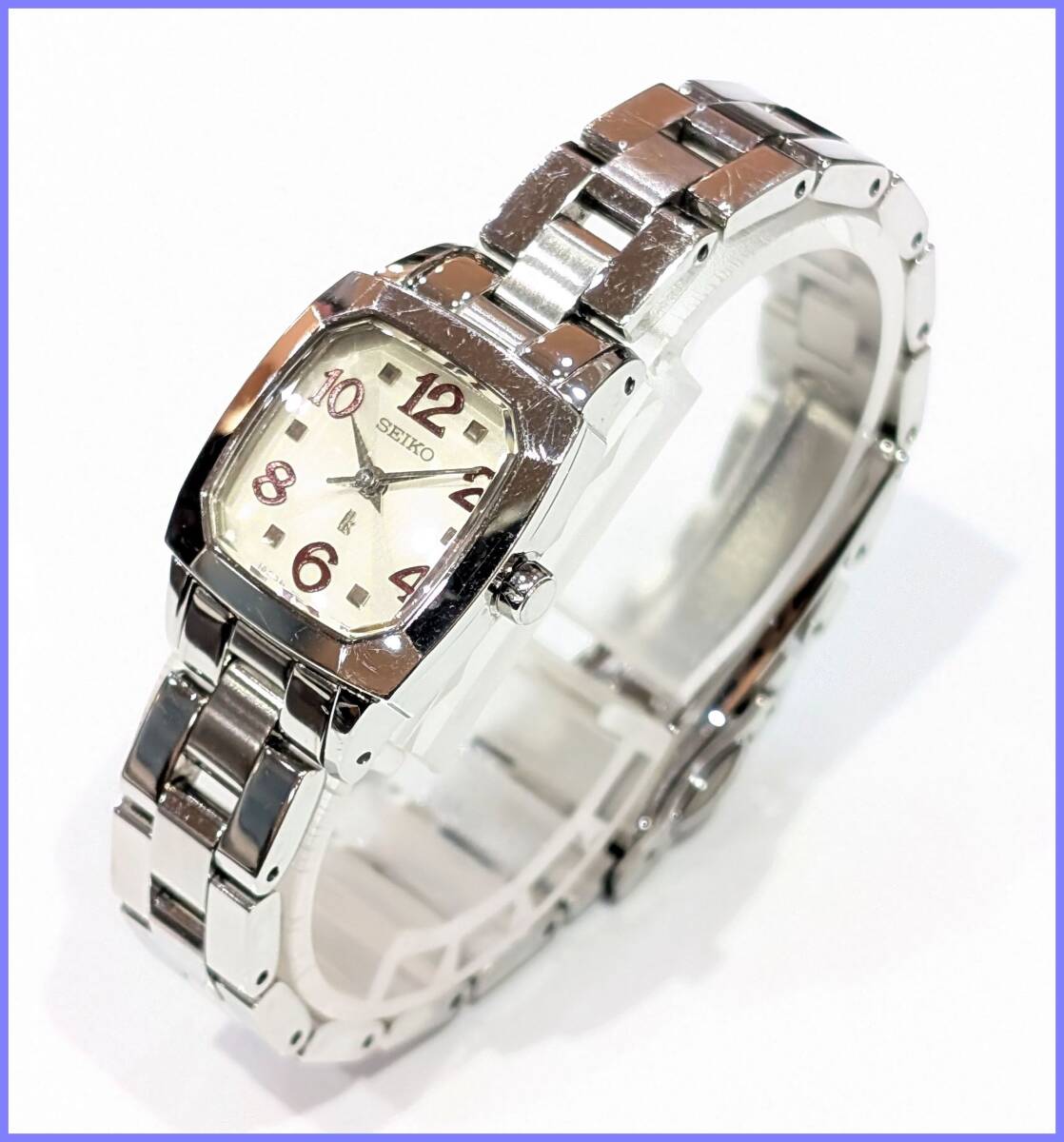 ■SEIKO LUKIA lk 1F21-0BC0 セイコー ルキア クォーツ 腕時計 レディース アナログ スクエア 白文字盤 不動 腕回約15cm 