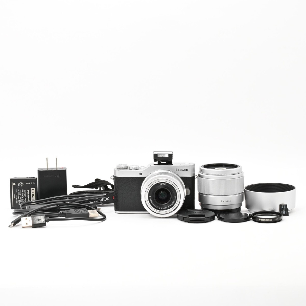 1164＜良品＞ パナソニック ミラーレス一眼カメラ ルミックス GF9 ダブルズームレンズキット シルバー DC GF9W S