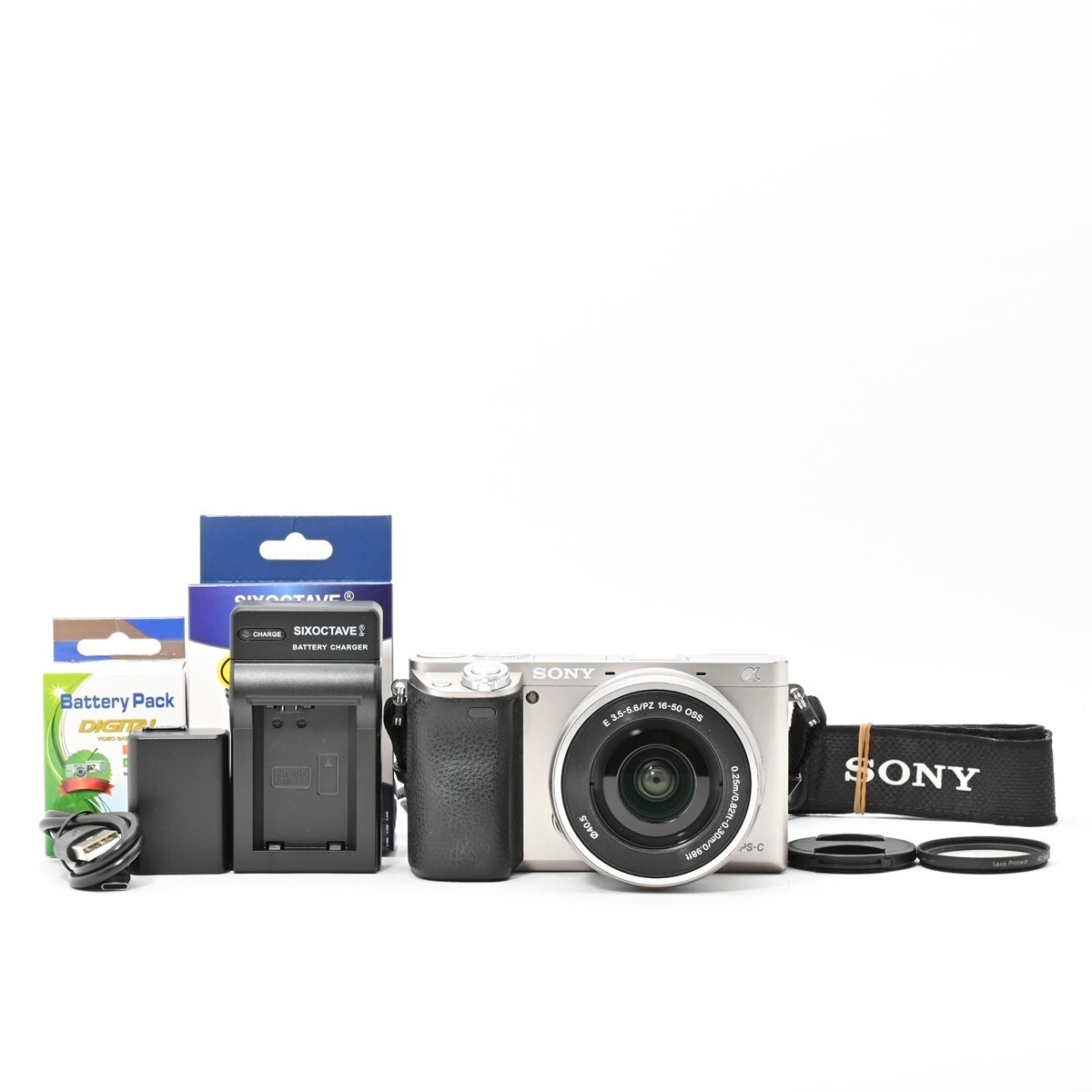 1206＜良品＞ソニー SONY α6000 パワーズームレンズキット シルバー ILCE-6000L S